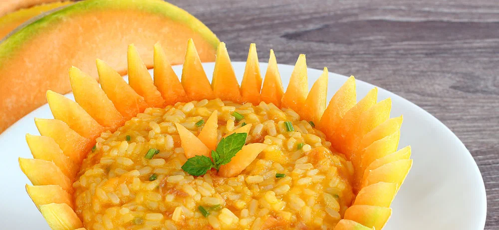 Risotto melone e pancetta