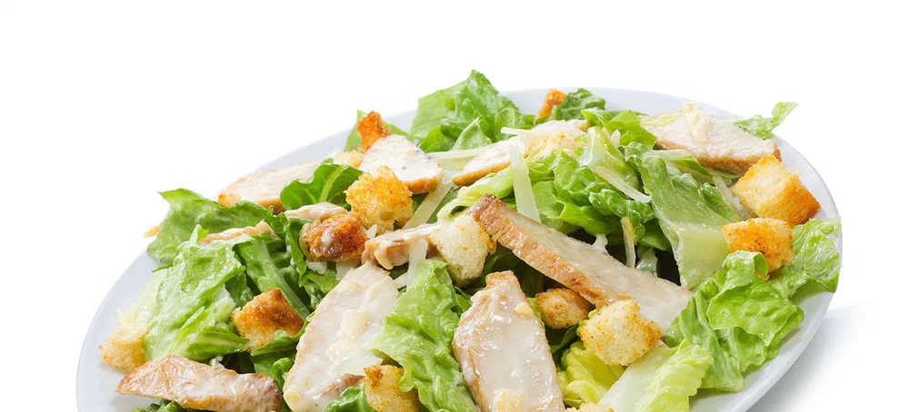 Caesar Salad on white background